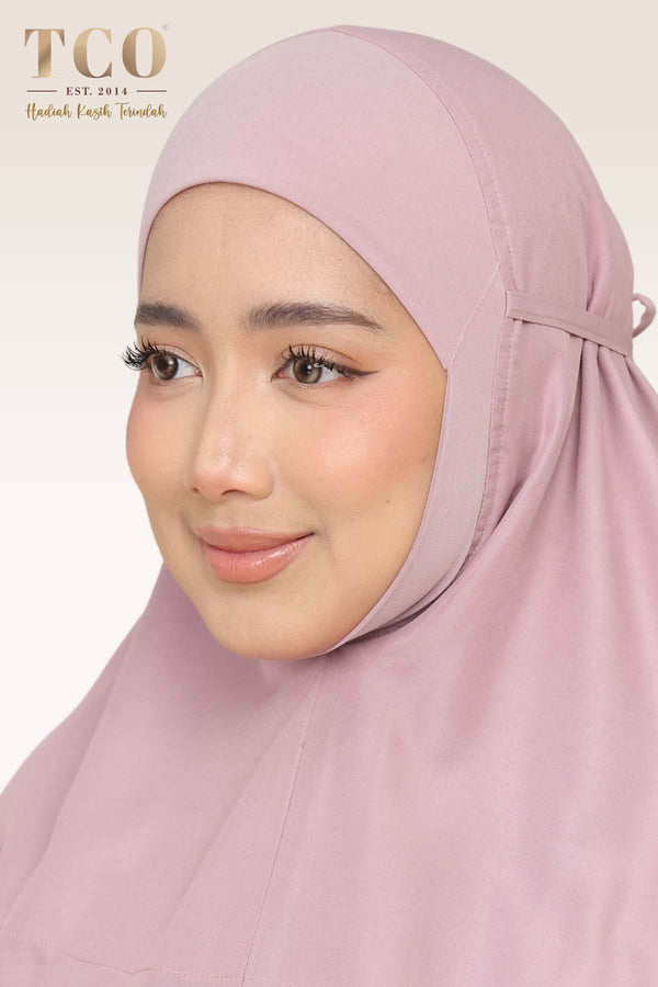 Telekung Pearl Ratna in Plum Mauve