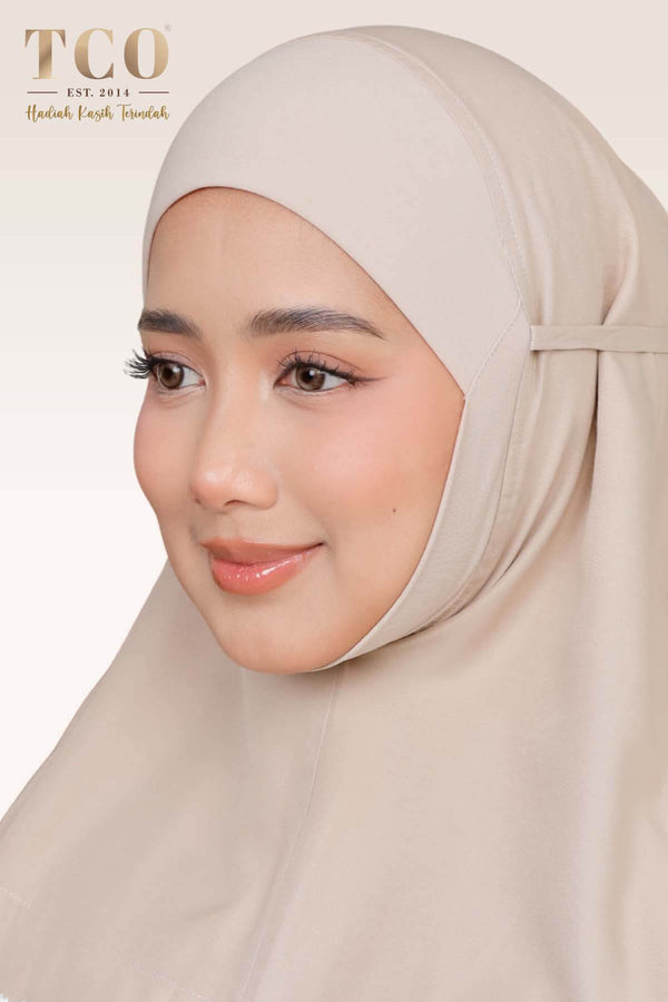 Telekung Pearl Ratna in Sandy Latte