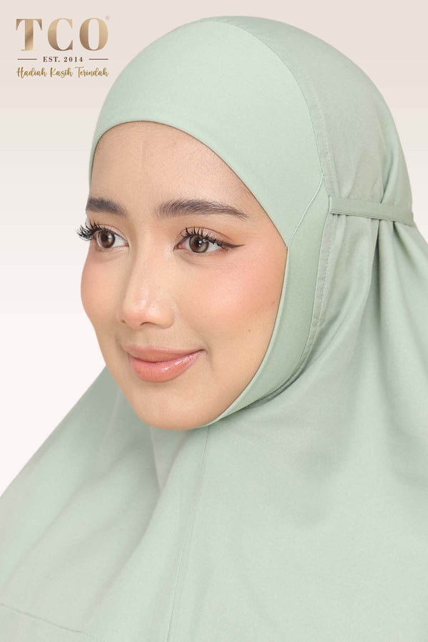 Telekung Pearl Ratna in Serene Green