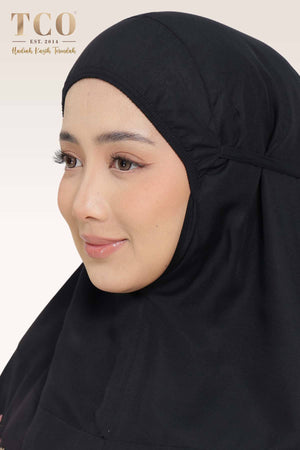 Telekung Pearl Yasmine in Classic Black