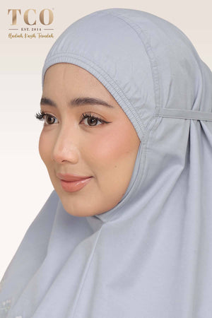 Telekung Salma in Ash Gray