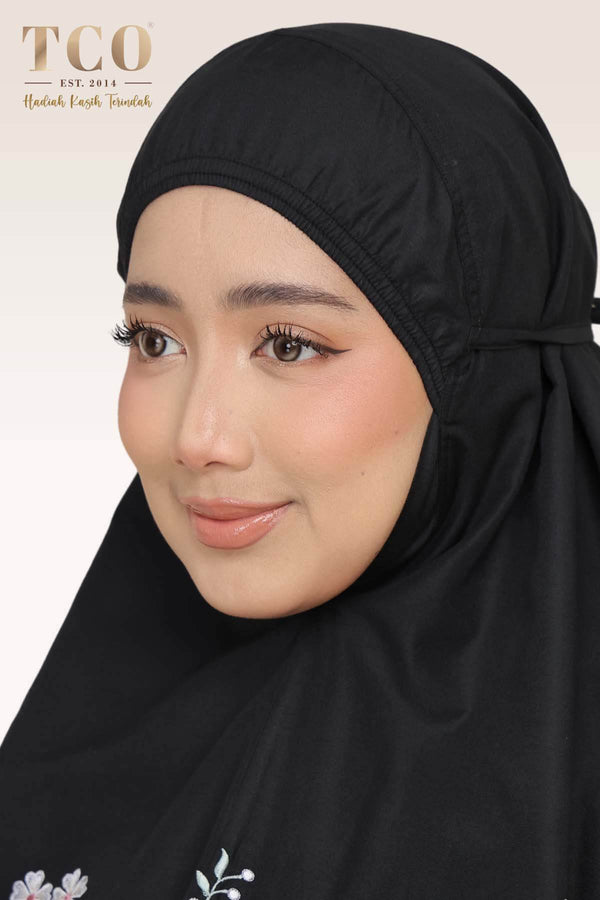 Telekung Salma in Black