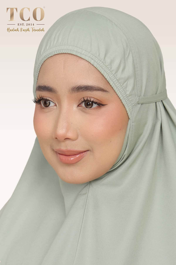Telekung Salma in Dusty Green