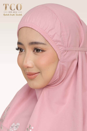 Telekung Salma in Dusty Pink