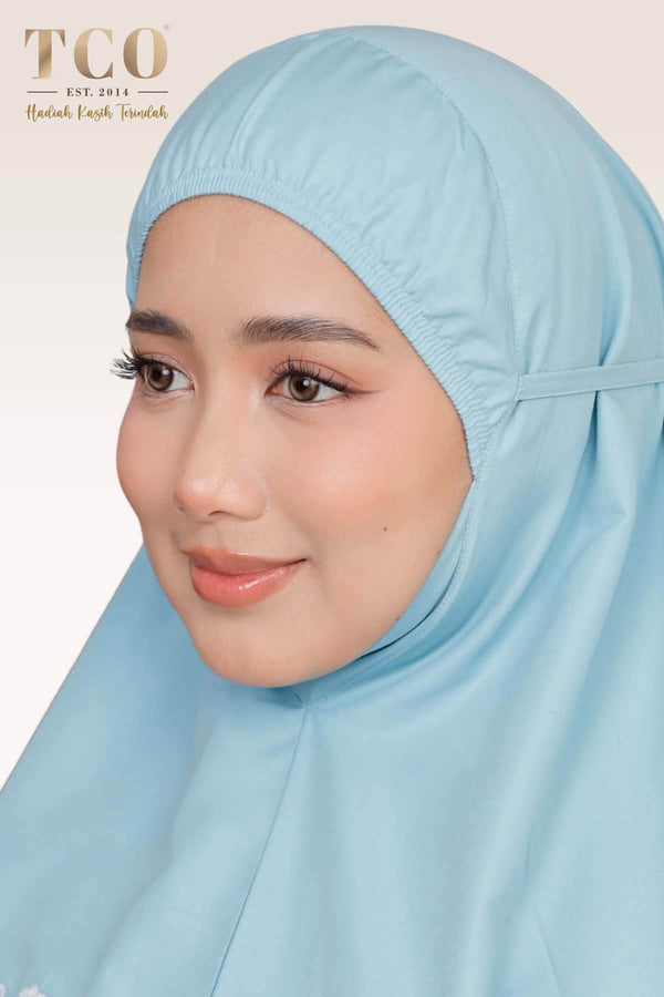 Telekung Salma in Light Aqua