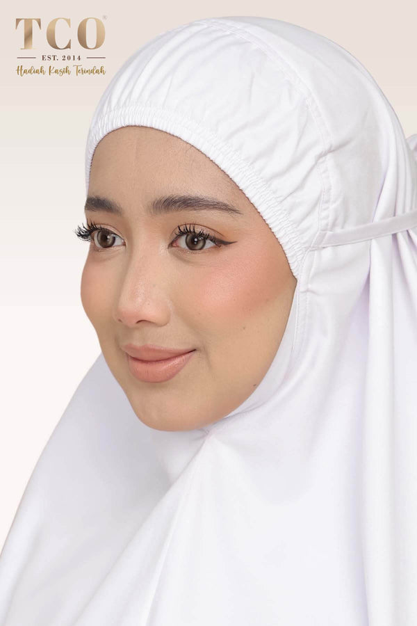Telekung Salma in White