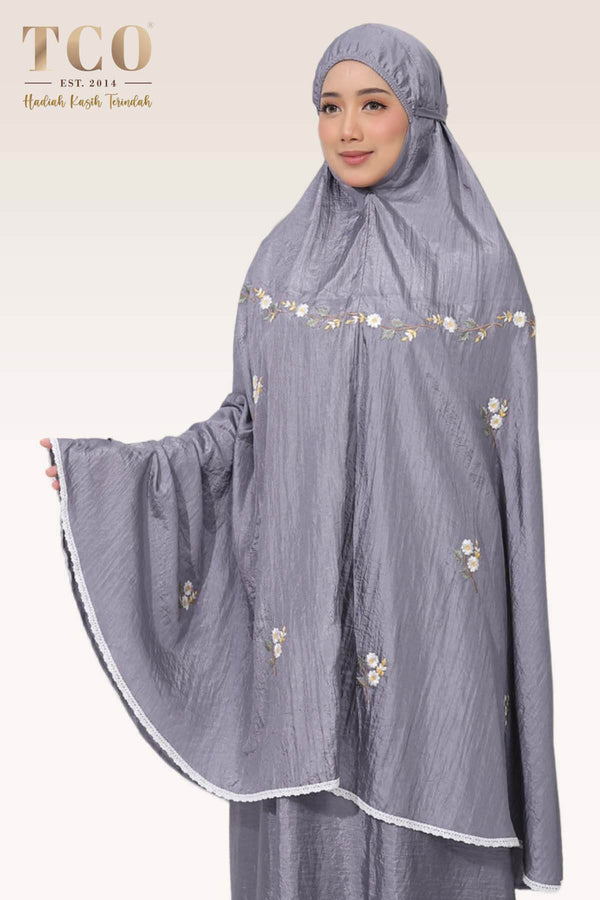 Telekung Travel Daizie in Light Gray