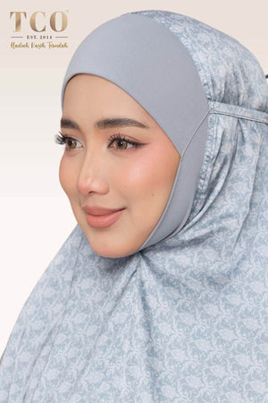 Telekung Travel Ezi Damask in Blue