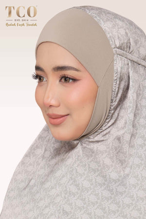 Telekung Travel Ezi Damask in Brown