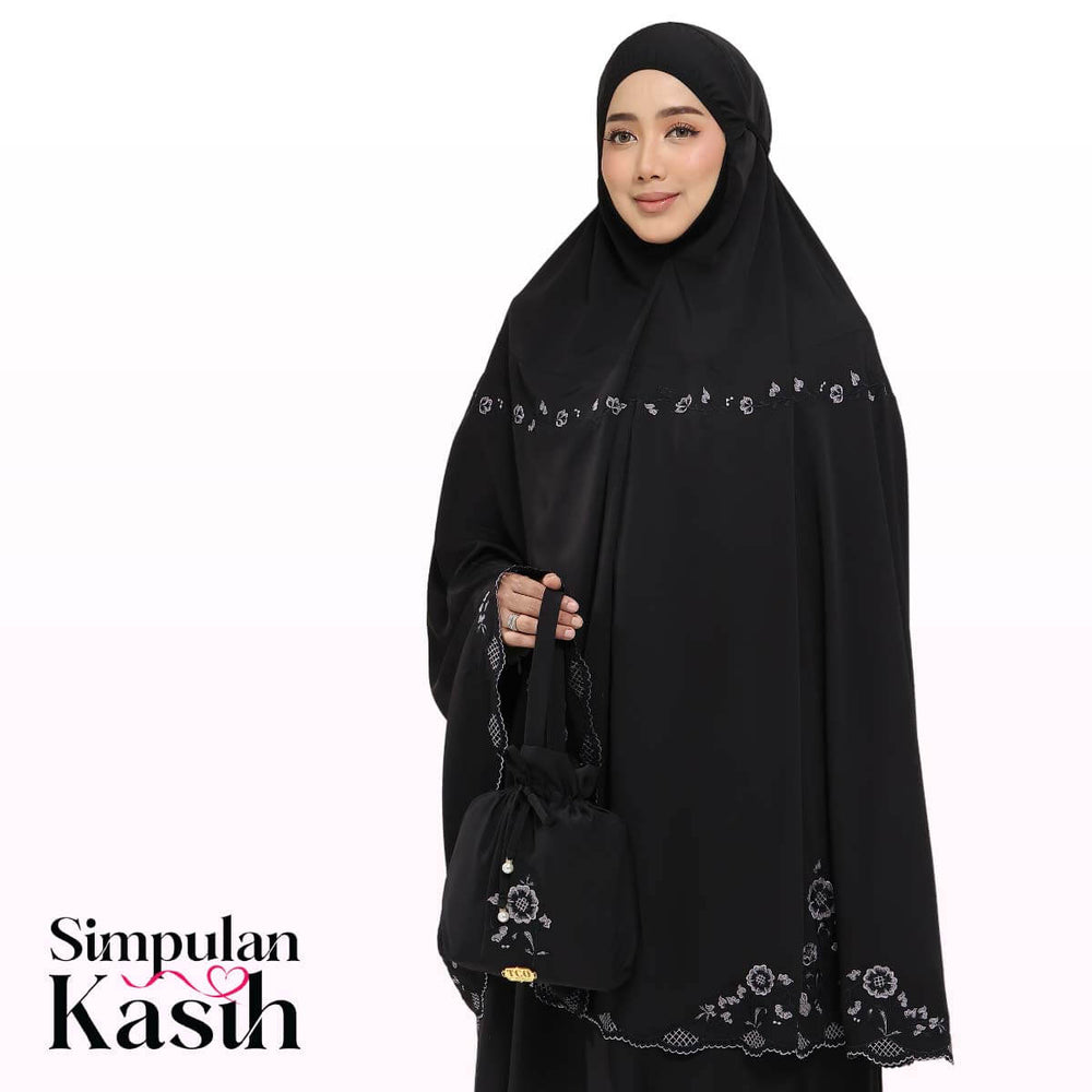 Telekung Windy Luxe in Jet Black