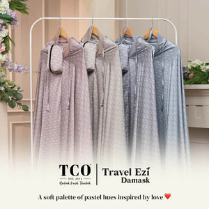 Telekung Travel Ezi Damask in Brown