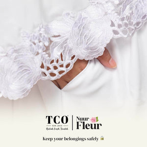 Telekung Nuur Fleur in Off White Pure