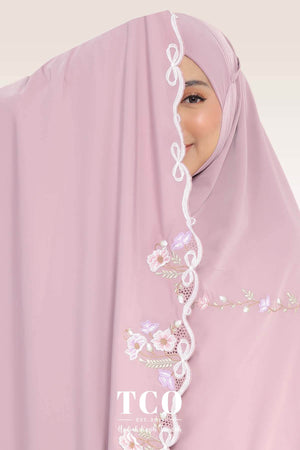 [LIMITED] Telekung Blossom Luxe in Dusty Mauve