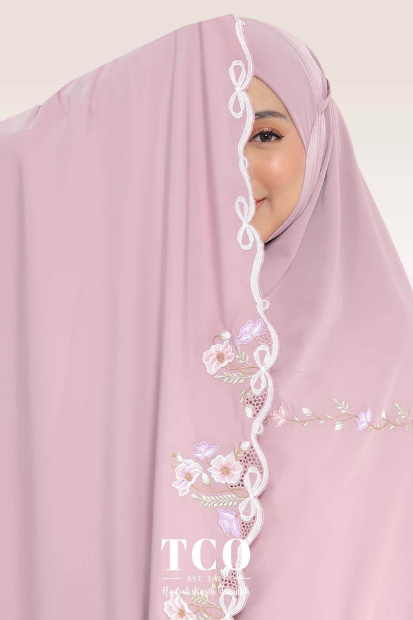 [LIMITED] Telekung Blossom Luxe in Dusty Mauve