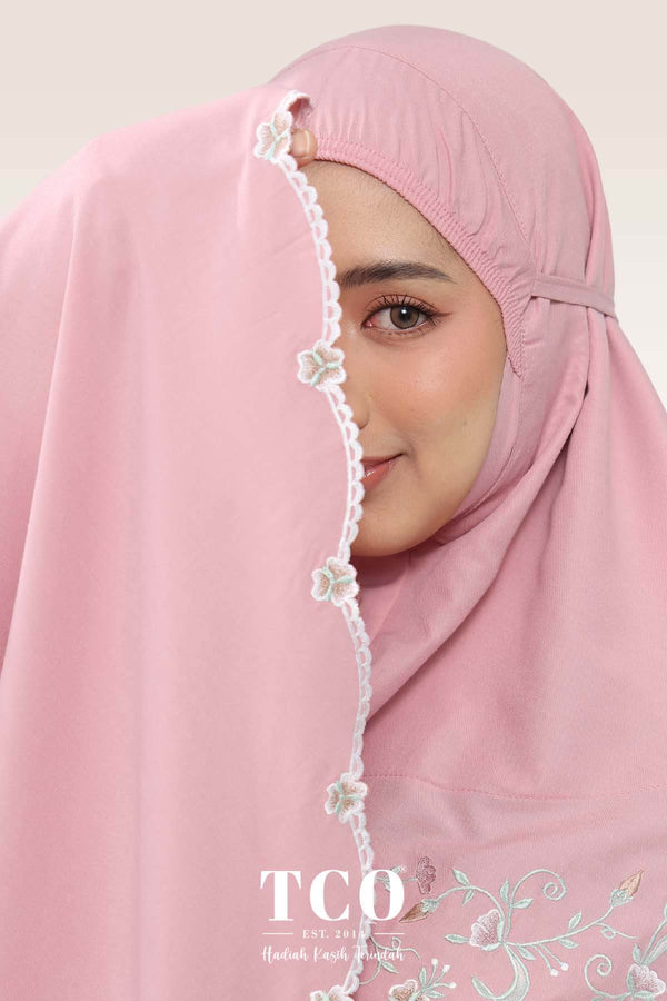 Telekung Florina in Dusty Pink