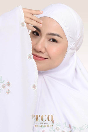 Telekung Florina in White