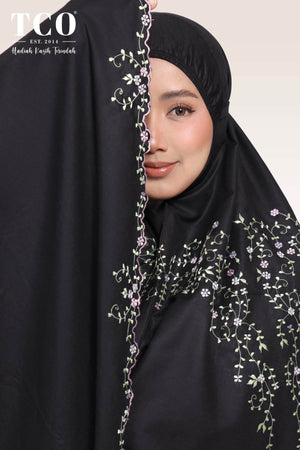 Telekung Melor in Black