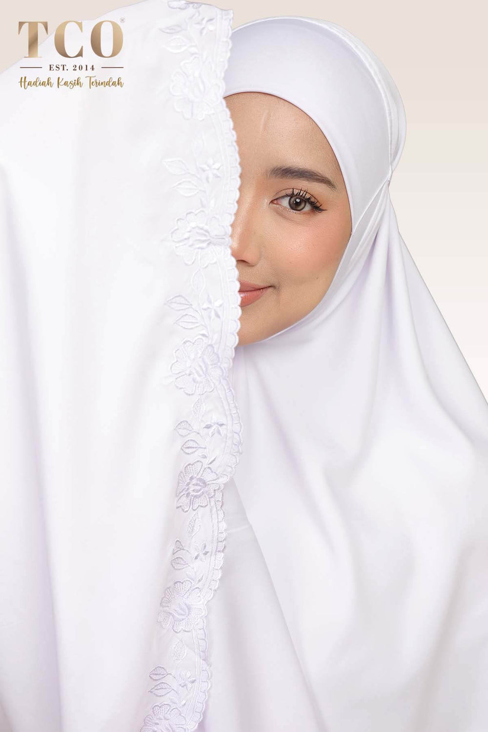Nawa Mini Telekung in Pure White