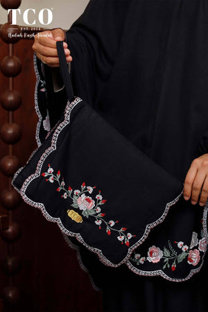 Telekung Pearl Rosabella in Classic Black