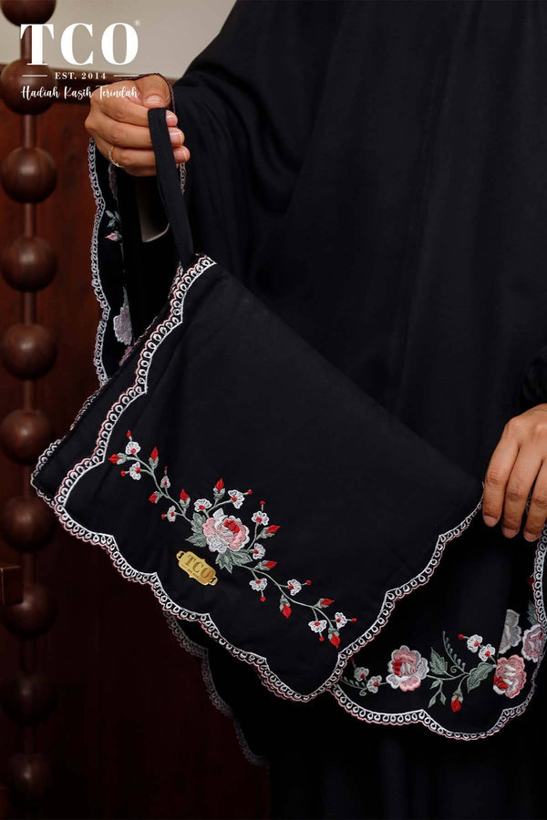 Telekung Pearl Rosabella in Classic Black