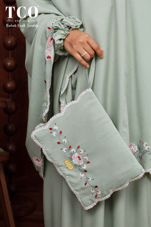 Telekung Pearl Rosabella in Serene Green