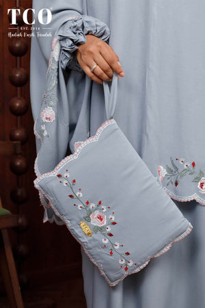 Telekung Pearl Rosabella in Smoky Bluish