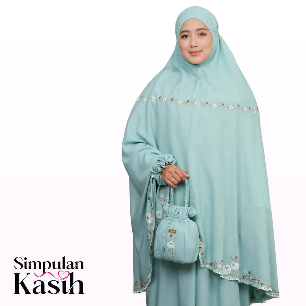 Telekung Pearl Yasmine in Dusty Sky