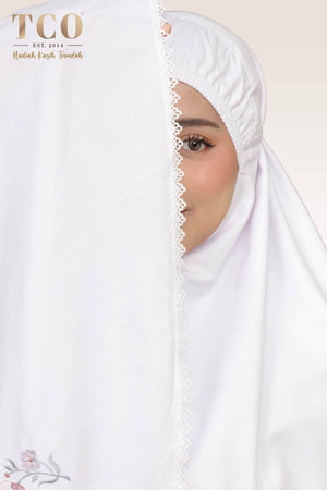 Telekung Salma in White