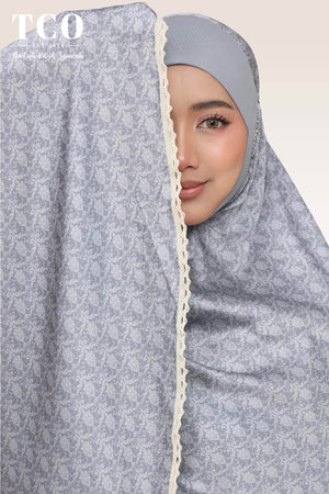 Telekung Travel Ezi Damask in Gray