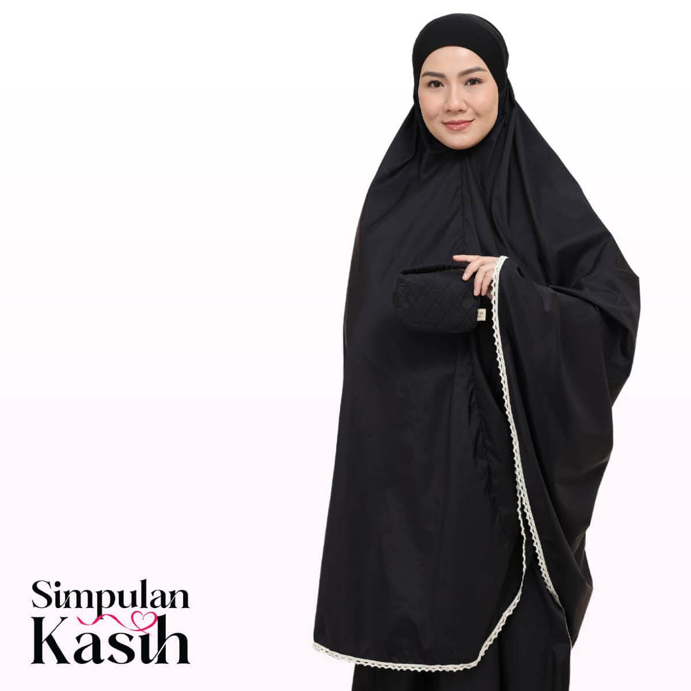 Telekung Travel Ezi Vera in Black