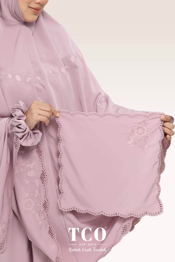 Telekung Windy Luxe in Dusty Mauve
