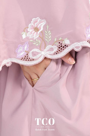 [LIMITED] Telekung Blossom Luxe in Dusty Mauve