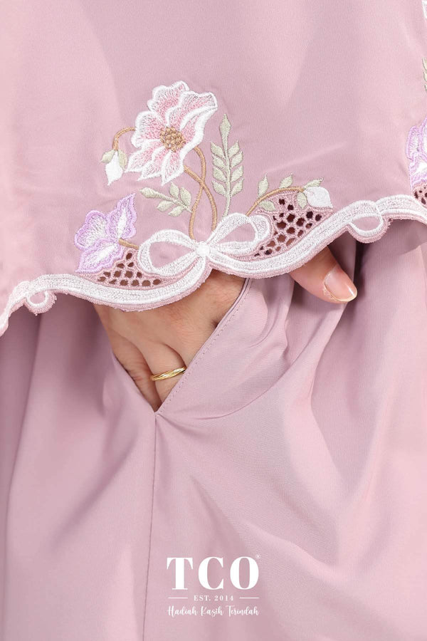 [LIMITED] Telekung Blossom Luxe in Dusty Mauve