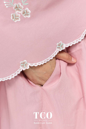 Telekung Florina in Dusty Pink