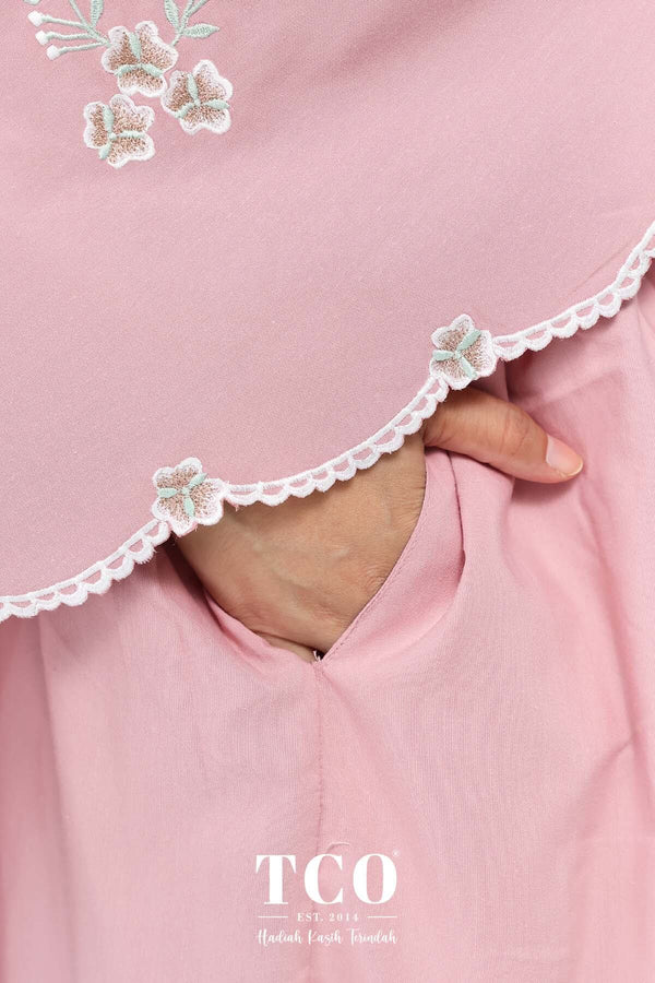 Telekung Florina in Dusty Pink
