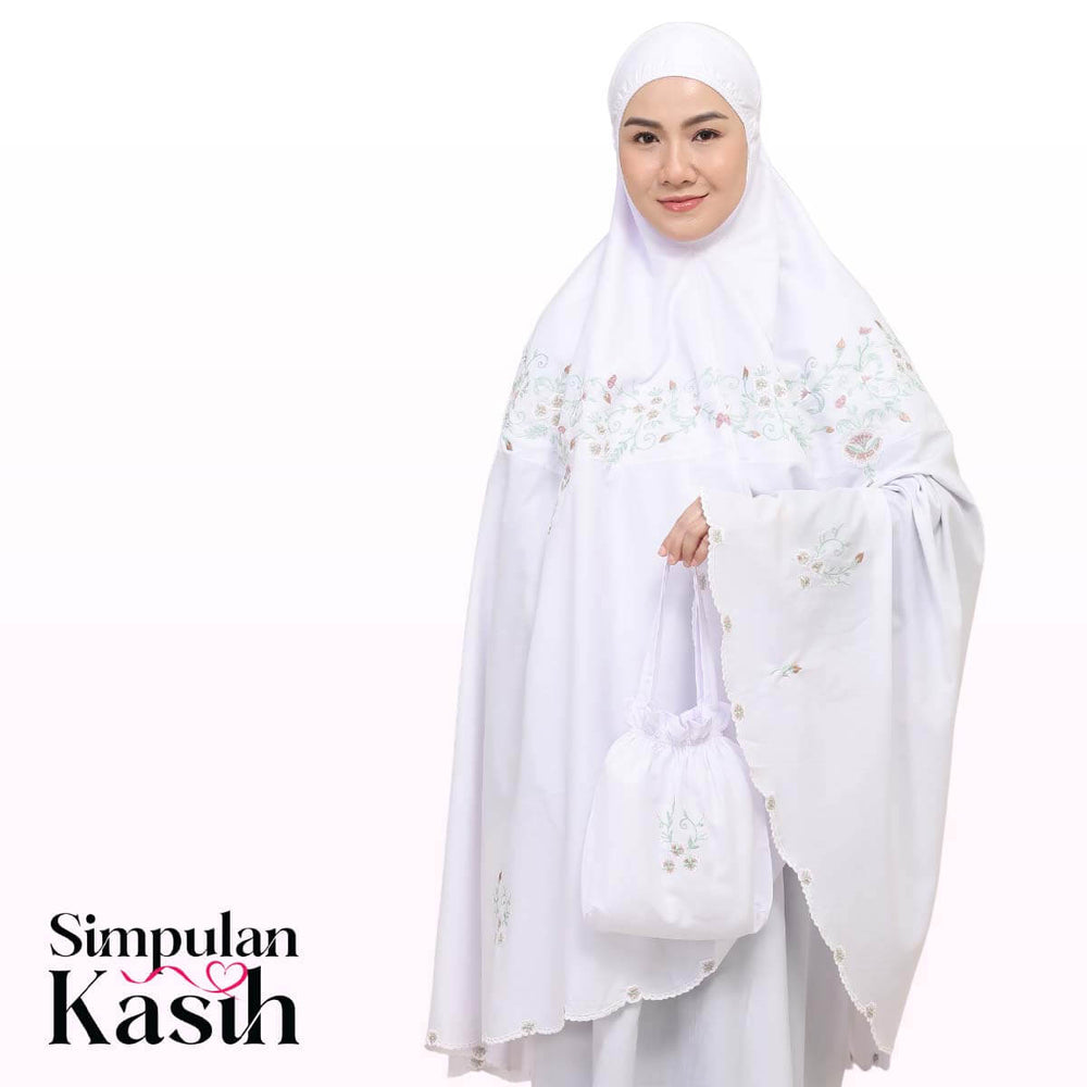 Telekung Florina in White