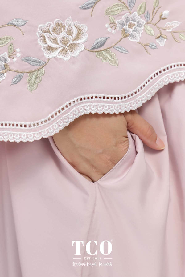 Telekung Kameela Luxe in Dusty Rose