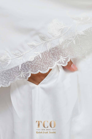 Telekung Nuur Rose in Off White Pure