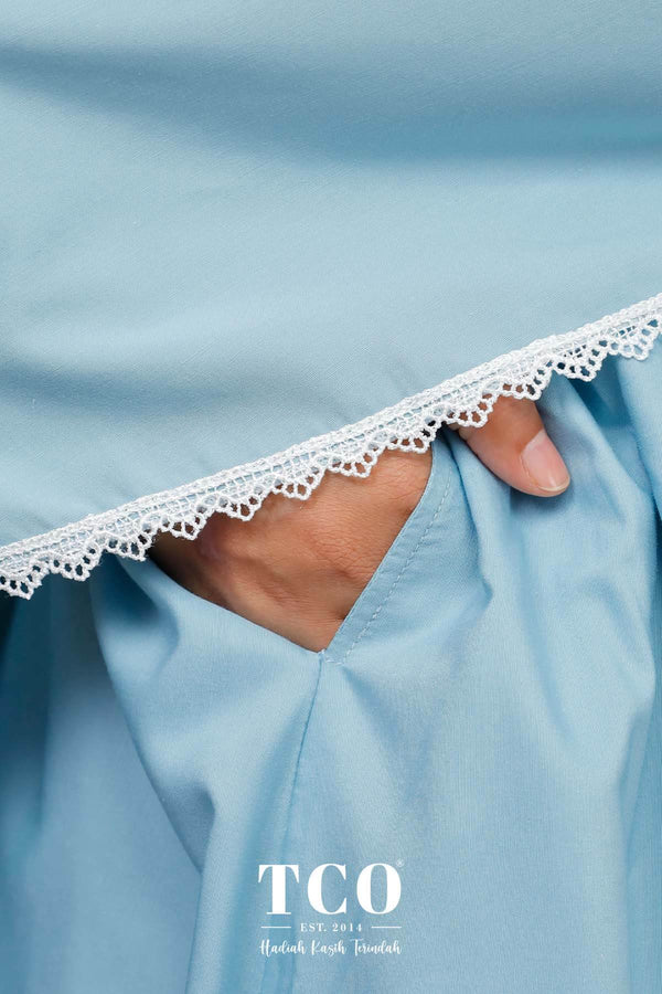 Telekung Salma in Light Aqua