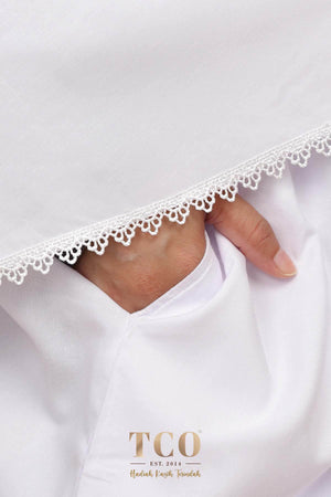Telekung Salma in White
