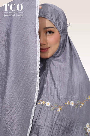 Telekung Travel Daizie in Light Gray