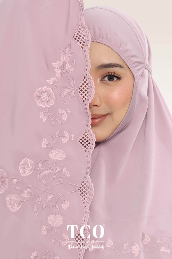 Telekung Windy Luxe in Dusty Mauve