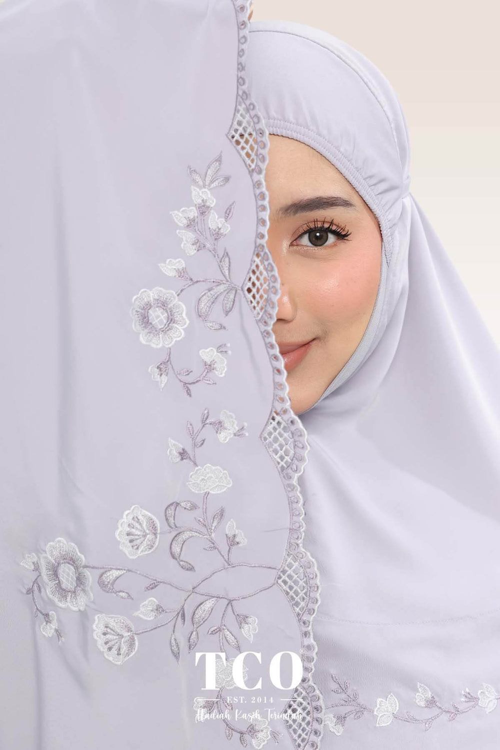 Telekung Windy Luxe in Gray Lilac