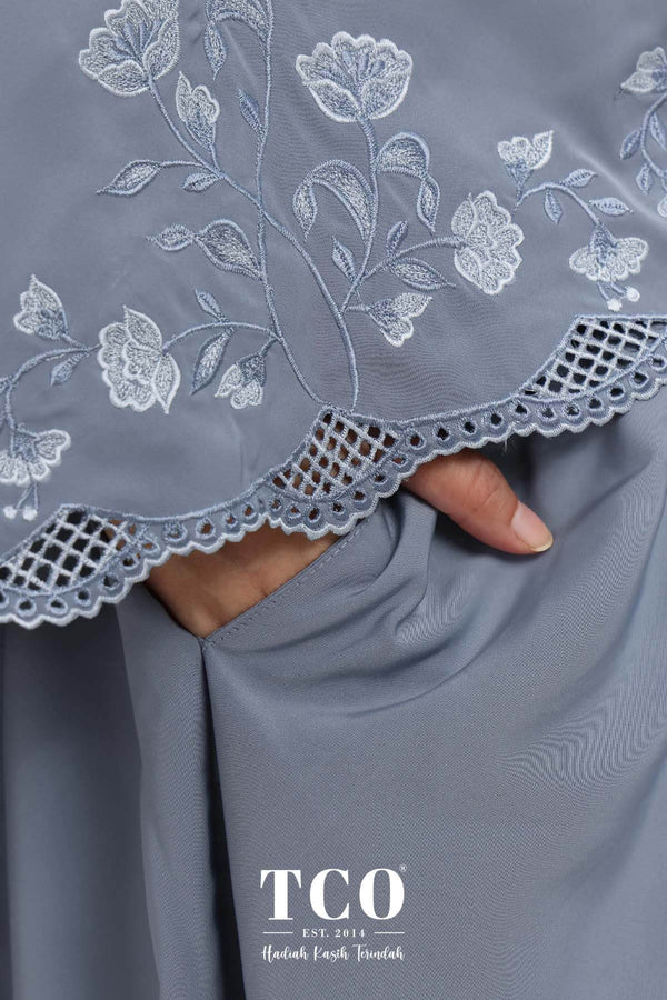 Telekung Windy Luxe in Icy Gray