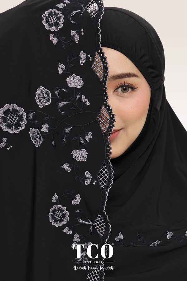 Telekung Windy Luxe in Jet Black