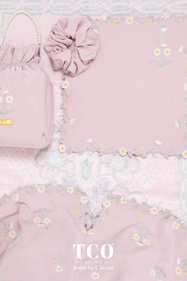 Telekung Daisy Luxe in Dusty Rose
