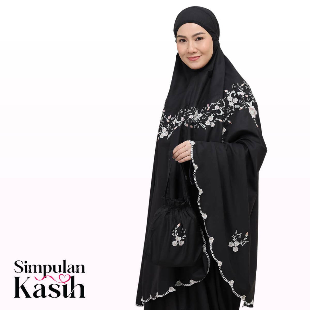Telekung Florina in Black