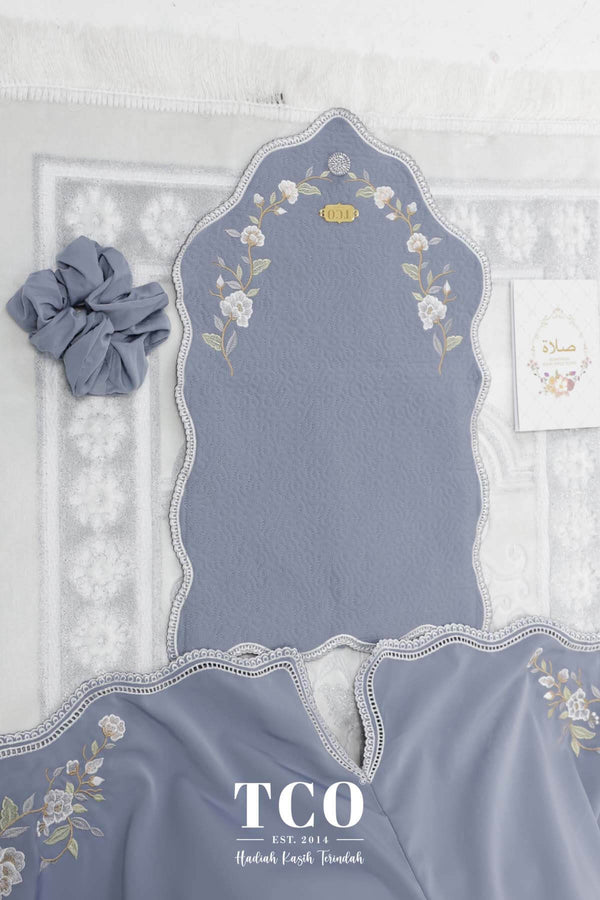 Telekung Kameela Luxe in Icy Gray