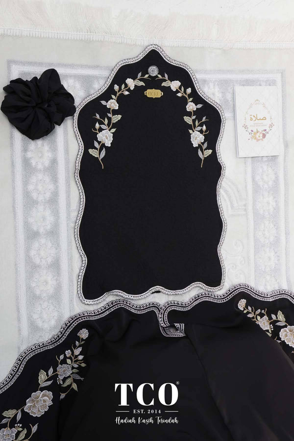 Telekung Kameela Luxe in Jet Black
