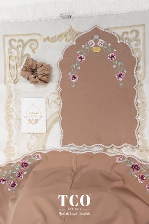 Telekung Mekar Luxe in Coco Mocha